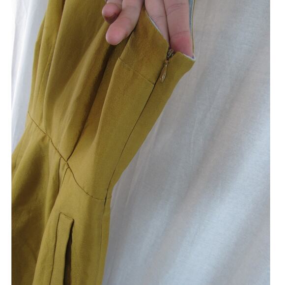 Maeve Size 0 Silk Wool Mustard Yellow Golden Chardonnay Dress Mini Anthropologie - Picture 4 of 7